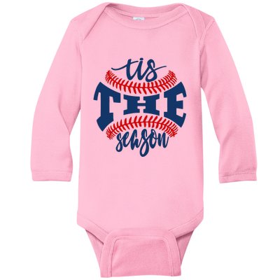 Tis The Season Baseball Softball Lovers Baby Long Sleeve Bodysuit