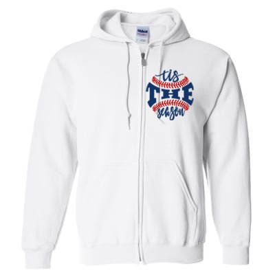 Tis The Season Baseball Softball Lovers Full Zip Hoodie