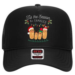 Tis The Season For Tamales Mexican Christmas High Crown Mesh Back Trucker Hat