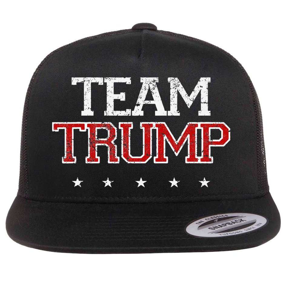 Team Trump Shirts Maga Trump Support Republican Flat Bill Trucker Hat