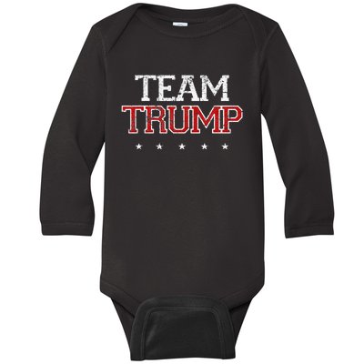 Team Trump Shirts Maga Trump Support Republican Baby Long Sleeve Bodysuit