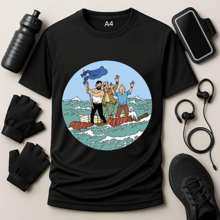 Tin Tin Sea Adventure With Captain Haddock Performance Shirt