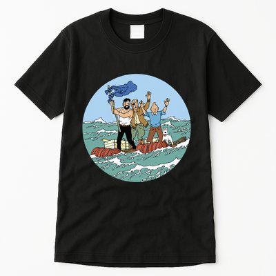 Tin Tin Sea Adventure With Captain Haddock Tall T-Shirt