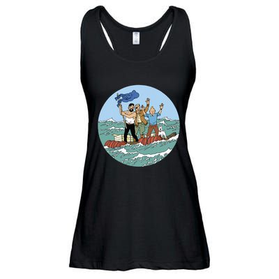 Tin Tin Sea Adventure With Captain Haddock Ladies Essential Flowy Tank