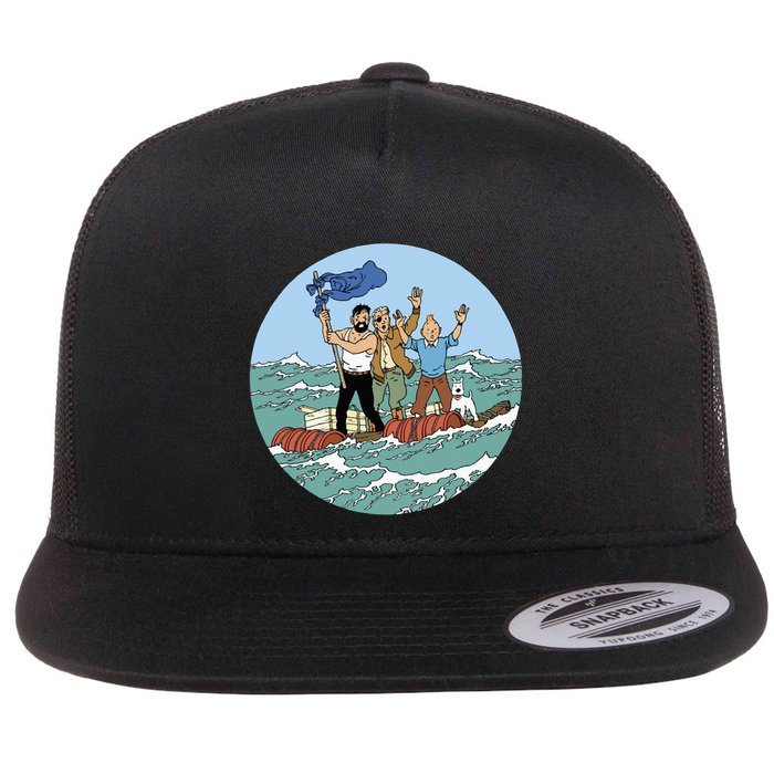 Tin Tin Sea Adventure With Captain Haddock Flatbill Hat