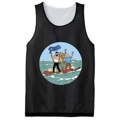 Tin Tin Sea Adventure With Captain Haddock Mesh Reversible Basketball Jersey Tank