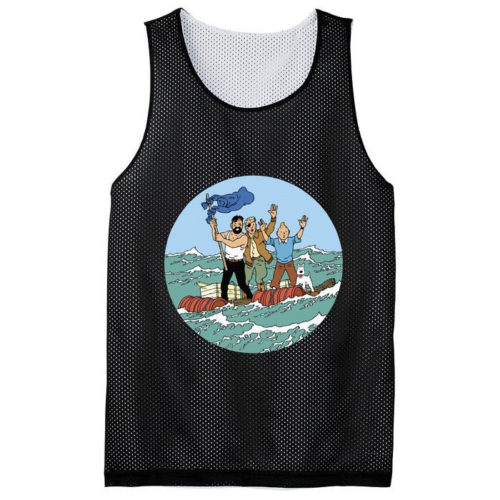 Tin Tin Sea Adventure With Captain Haddock Mesh Reversible Basketball Jersey Tank