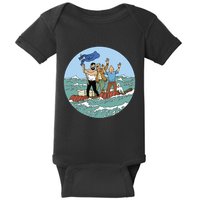 Tin Tin Sea Adventure With Captain Haddock Baby Bodysuit