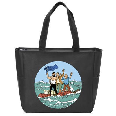 Tin Tin Sea Adventure With Captain Haddock Zip Tote Bag