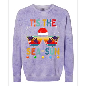 Tis The Sea Sun Summer Christmas In July Colorblast Crewneck Sweatshirt