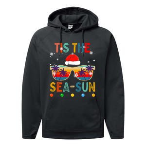 Tis The Sea Sun Summer Christmas In July Performance Fleece Hoodie