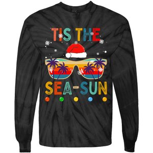 Tis The Sea Sun Summer Christmas In July Tie-Dye Long Sleeve Shirt