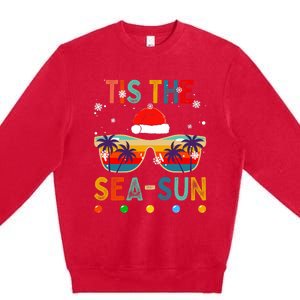 Tis The Sea Sun Summer Christmas In July Premium Crewneck Sweatshirt