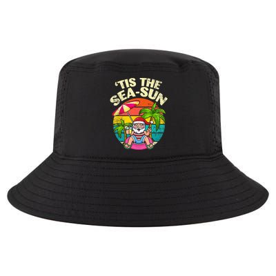 Tis The Sea Sun Santa Beach Summer Christmas In July Summer Cool Comfort Performance Bucket Hat