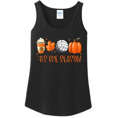 Tis The Season Pumpkin Leaf Latte Fall Volleyball Ladies Essential Tank