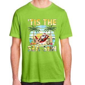 Tis The Sea Sun Christmas In July Santa Beach Summer Adult ChromaSoft Performance T-Shirt