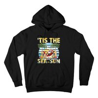 Tis The Sea Sun Christmas In July Santa Beach Summer Hoodie