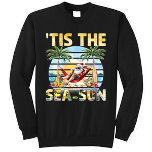 Tis The Sea Sun Christmas In July Santa Beach Summer Sweatshirt