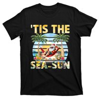 Tis The Sea Sun Christmas In July Santa Beach Summer T-Shirt