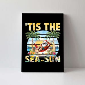 Tis The Sea Sun Christmas In July Santa Beach Summer Canvas