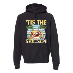 Tis The Sea Sun Christmas In July Santa Beach Summer Premium Hoodie