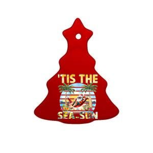 Tis The Sea Sun Christmas In July Santa Beach Summer Ceramic Tree Ornament