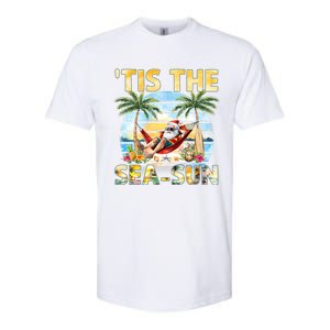 Tis The Sea Sun Christmas In July Santa Beach Summer Softstyle CVC T-Shirt