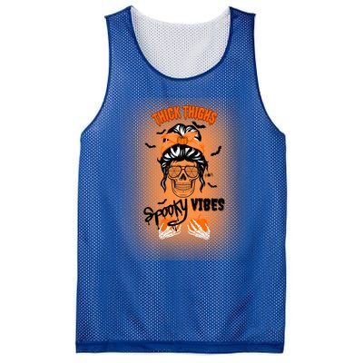 Thick Thighs Spooky Vibes Gift Mesh Reversible Basketball Jersey Tank