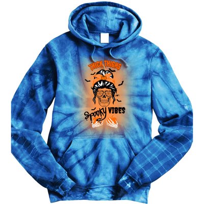 Thick Thighs Spooky Vibes Gift Tie Dye Hoodie