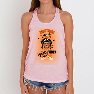 Thick Thighs Spooky Vibes Gift Women's Knotted Racerback Tank