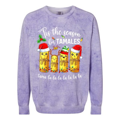 Tis The Season For Tamales Christmas Holiday Mexican Food Colorblast Crewneck Sweatshirt