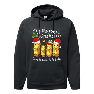 Tis The Season For Tamales Christmas Holiday Mexican Food Performance Fleece Hoodie