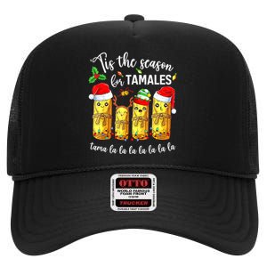 Tis The Season For Tamales Christmas Holiday Mexican Food High Crown Mesh Back Trucker Hat