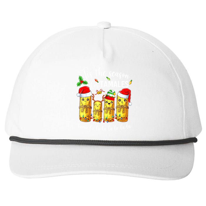 Tis The Season For Tamales Christmas Holiday Mexican Food Snapback Five-Panel Rope Hat