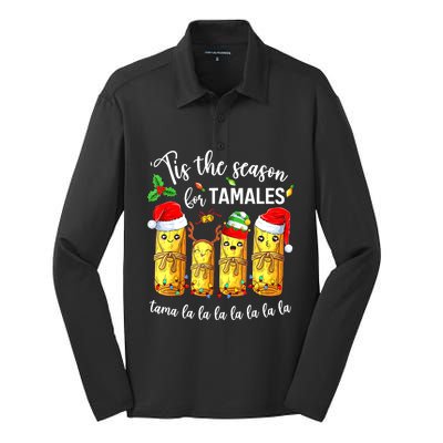 Tis The Season For Tamales Christmas Holiday Mexican Food Silk Touch Performance Long Sleeve Polo