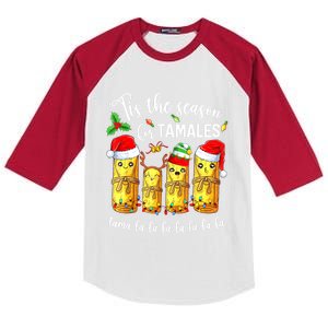 Tis The Season For Tamales Christmas Holiday Mexican Food Kids Colorblock Raglan Jersey