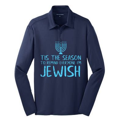 Tis The Season To Remind Everyone Im Jewish Silk Touch Performance Long Sleeve Polo