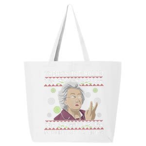 Theres The Salad Now Leave Me Alone Ugly Sweater Christmas 25L Jumbo Tote