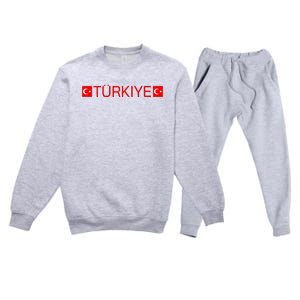 Turkiye Turkish Sports Jersey Style Turkey Flag Premium Crewneck Sweatsuit Set