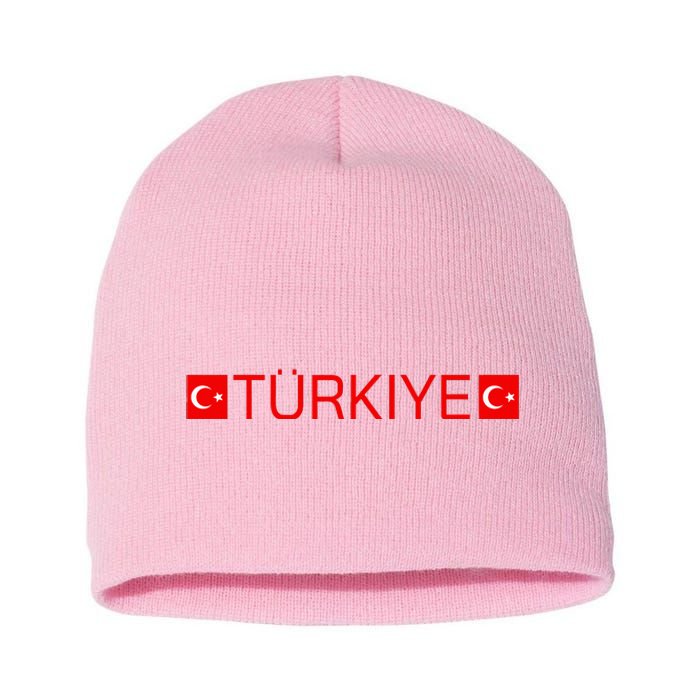 Turkiye Turkish Sports Jersey Style Turkey Flag Short Acrylic Beanie