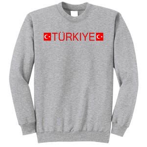 Turkiye Turkish Sports Jersey Style Turkey Flag Tall Sweatshirt