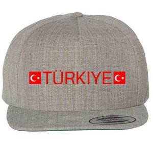 Turkiye Turkish Sports Jersey Style Turkey Flag Wool Snapback Cap