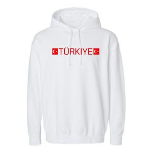 Turkiye Turkish Sports Jersey Style Turkey Flag Garment-Dyed Fleece Hoodie