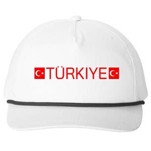 Turkiye Turkish Sports Jersey Style Turkey Flag Snapback Five-Panel Rope Hat