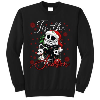 Tis The Season Christmas Holiday Nightmare Santa Claus Tall Sweatshirt