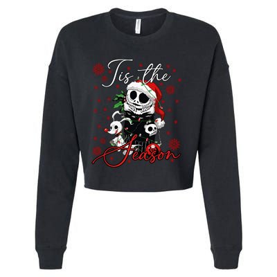 Tis The Season Christmas Holiday Nightmare Santa Claus Cropped Pullover Crew