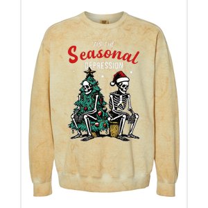 Tis The Seasonal Depression Colorblast Crewneck Sweatshirt