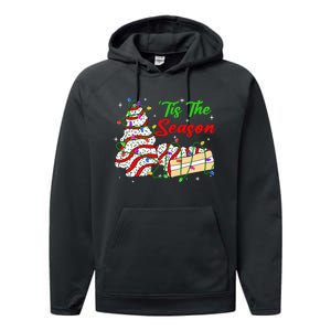 Tis' The Season Christmas Tree Cakes Debbie Xmas Performance Fleece Hoodie