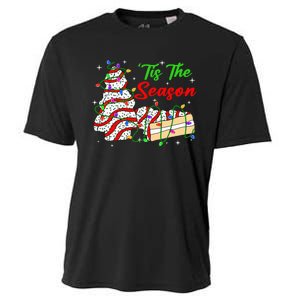 Tis' The Season Christmas Tree Cakes Debbie Xmas Cooling Performance Crew T-Shirt