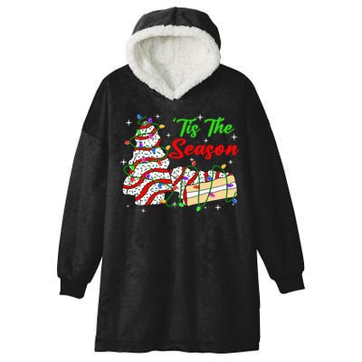 Tis' The Season Christmas Tree Cakes Debbie Xmas Hooded Wearable Blanket